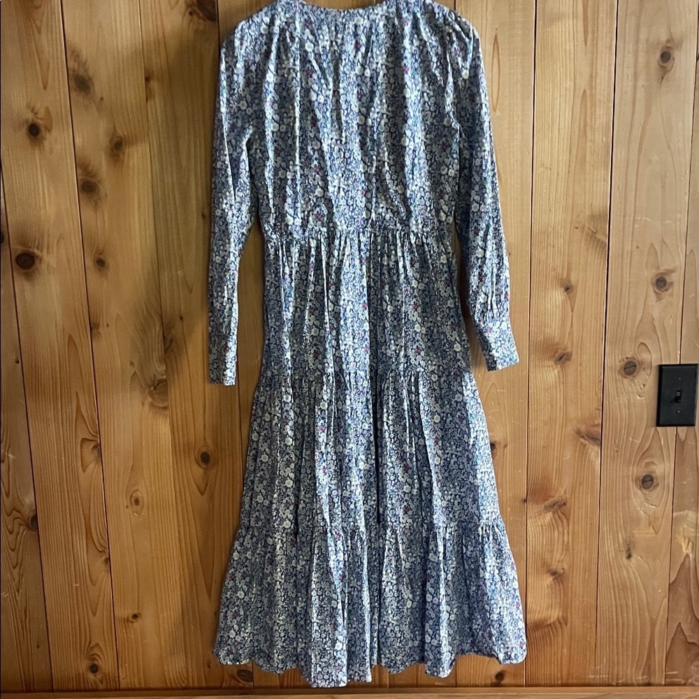 J Crew Long tiered dress Liberty June's Meadow - Picture 6 of 7